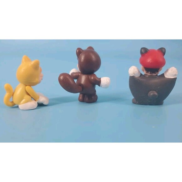 Super Mario Bros Mini Figure Cat Mario Cat Mario Flying Squirrel  Nitendo 1.5" - Picture 2 of 6